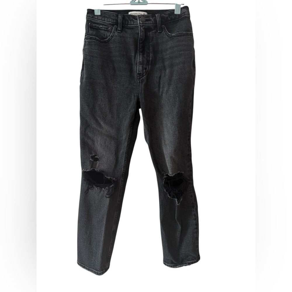 Abercrombie & Fitch Size 26 2S The Ankle Straight Ultra High Rise Jeans Black